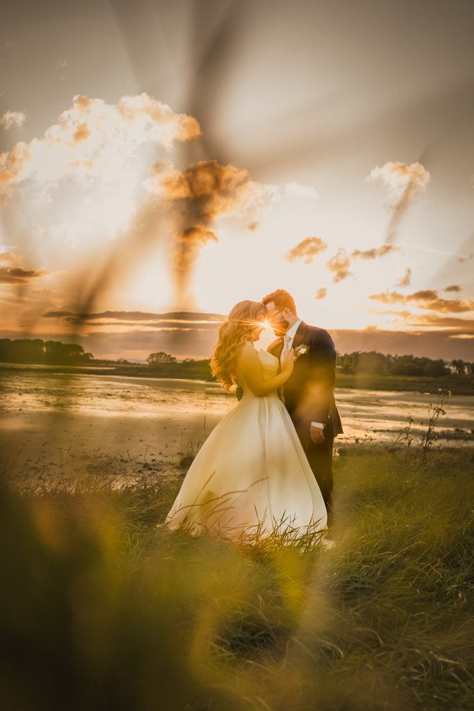 Orange Tree House wedding photos, sunset shot, golden hour photo,